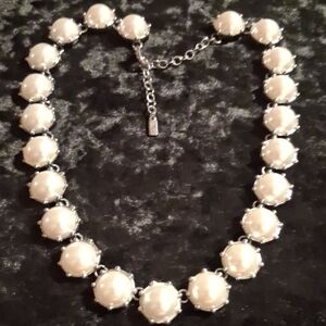 Vera Wang Silver Necklace with White Accents